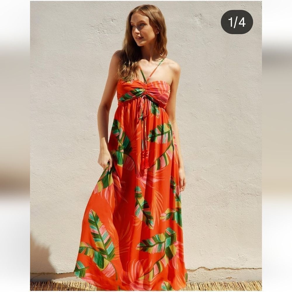 Dress Forum Tropical Night Flared Maxi Dress Size S
